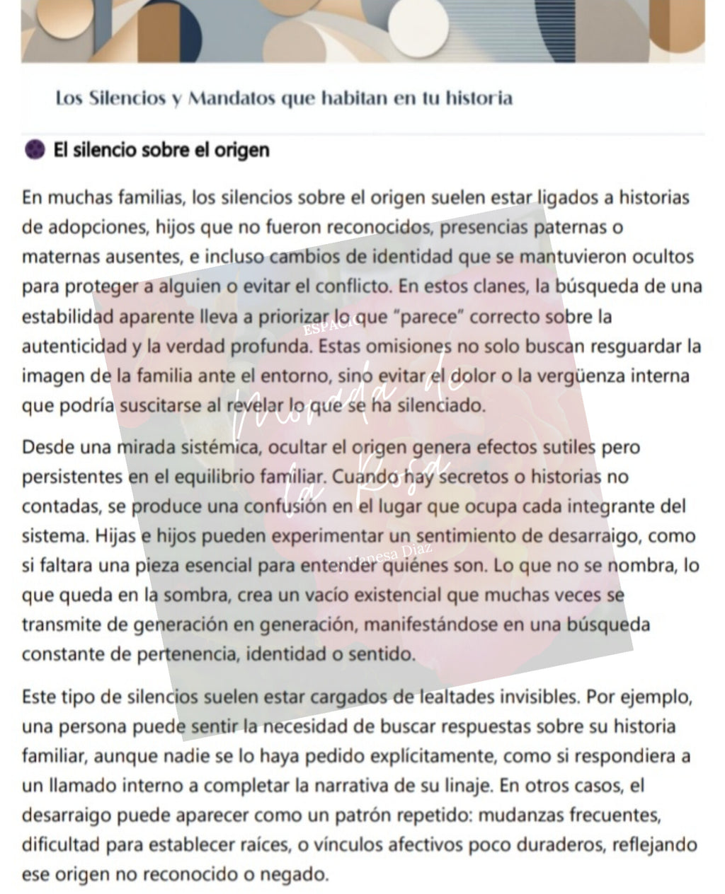 Haciendo visible los silencios familiares