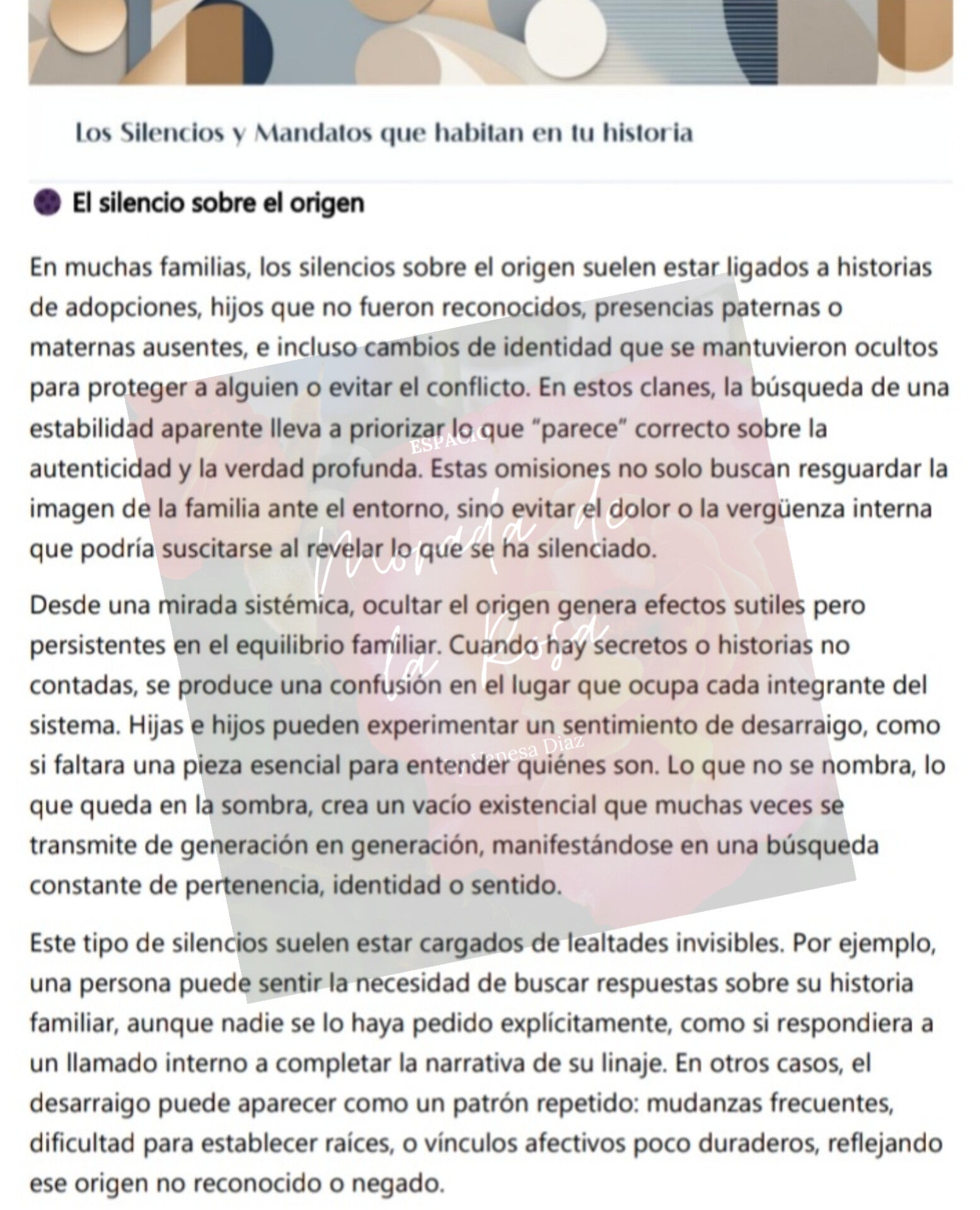 Haciendo visible los silencios familiares