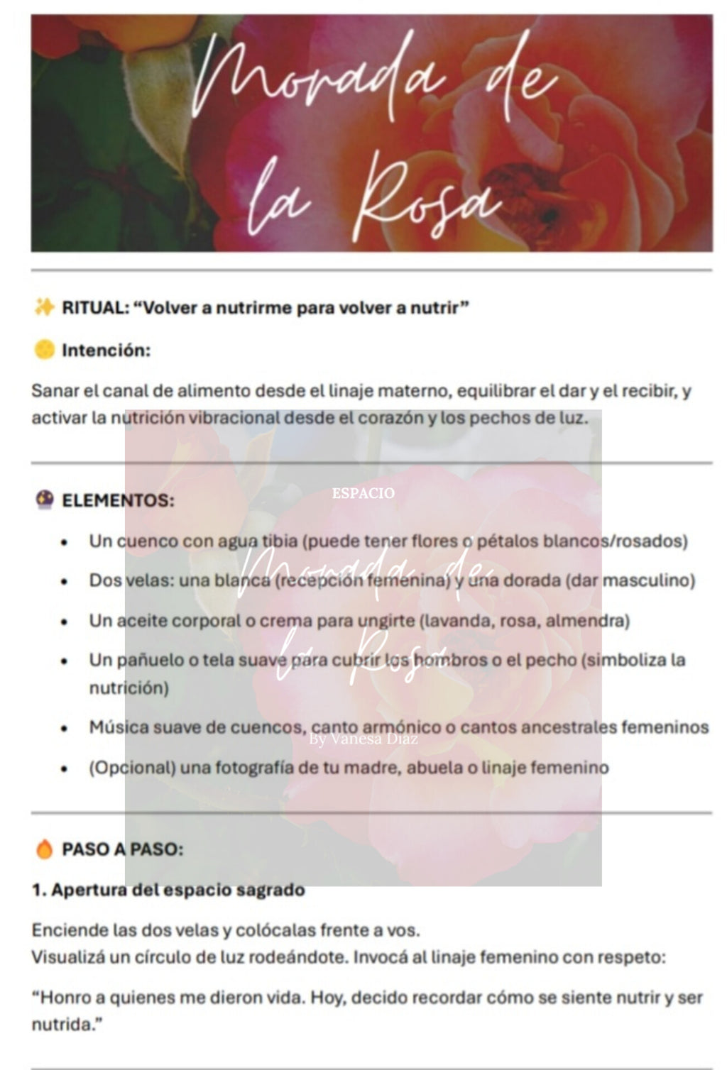 El canal de alimento como espacio ritual