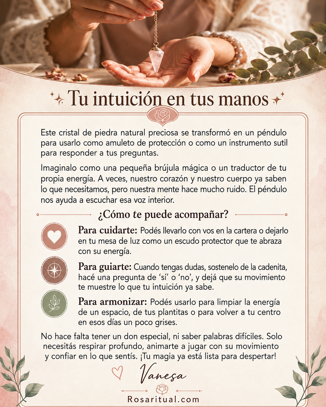 Tu péndulo, tu intuición | Taller grabado + guía práctica